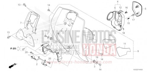 GAINE DE PROTECTION AVANT/PROTECTEUR DE JAMBE C125AN de 2022